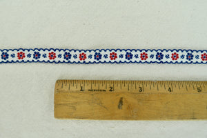 Blue and Red Daisy Vintage Trim