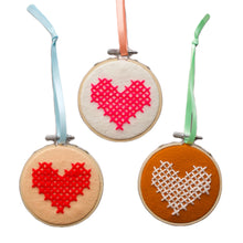 Load image into Gallery viewer, Felt Heart Hoops
